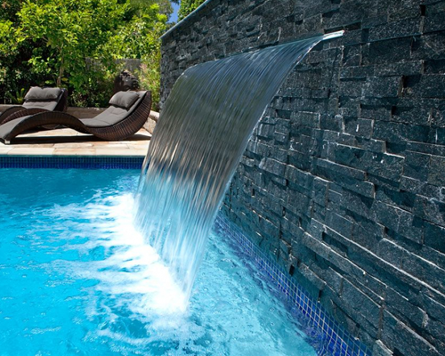 Waterfall swimming pool