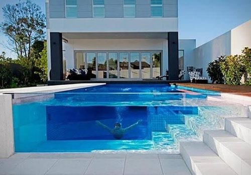 Glass swimming pools